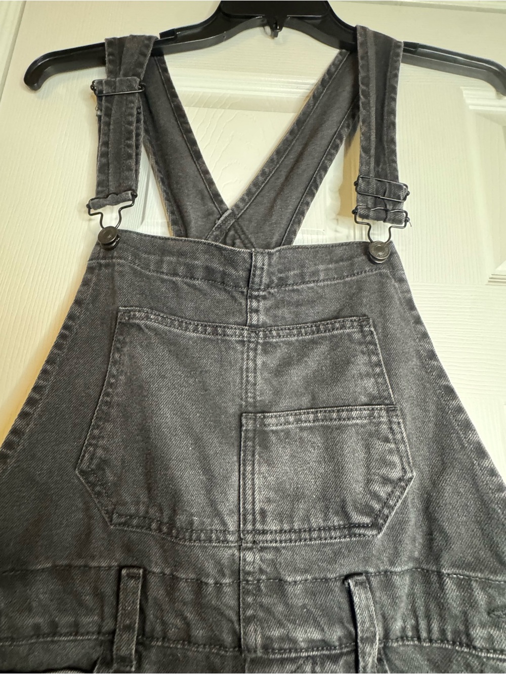 Free People Black Denim Short Overalls Romper - Picture 3 of 6